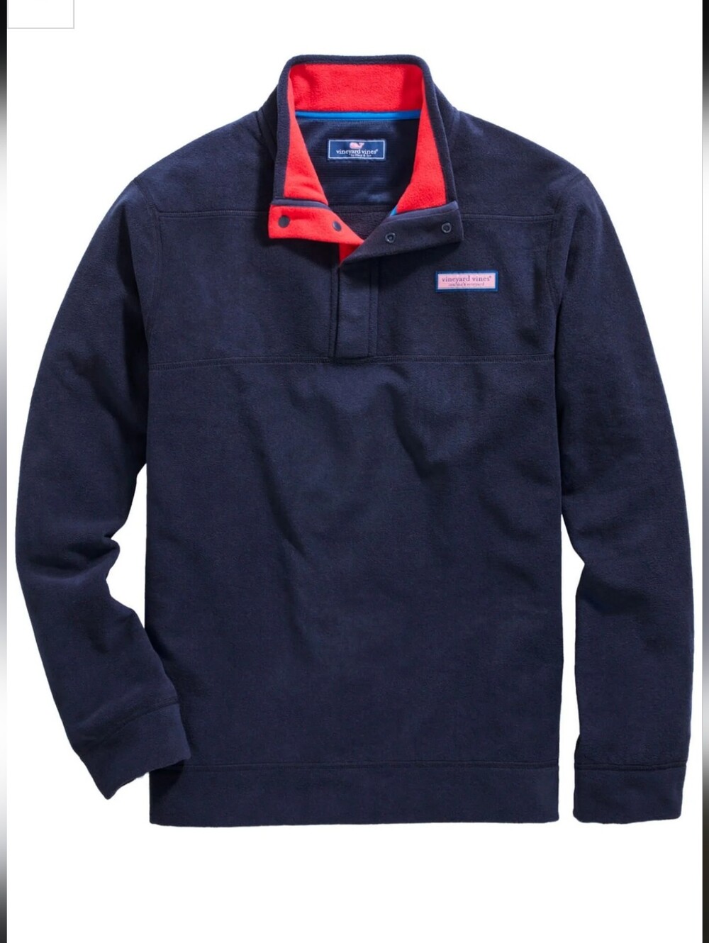 Vineyard Vines Medium Harbor Fleece Shep Shirt Navy Blue Quarter Snap Pullover